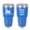 Trains 30 oz Stainless Steel Tumbler - Royal Blue - Double-Sided (Personalized)