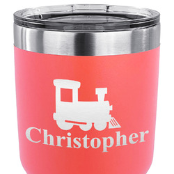 Trains 30 oz Stainless Steel Tumbler - Coral - Double Sided (Personalized)