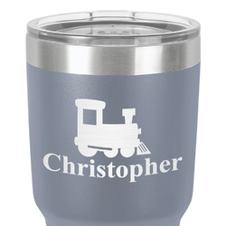 Trains 30 oz Stainless Steel Tumbler - Grey - Single-Sided (Personalized)