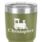Trains 30 oz Stainless Steel Ringneck Tumbler - Olive - Close Up