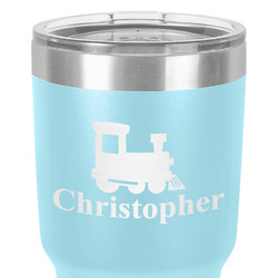 Trains 30 oz Stainless Steel Tumbler - Teal - Double-Sided (Personalized)