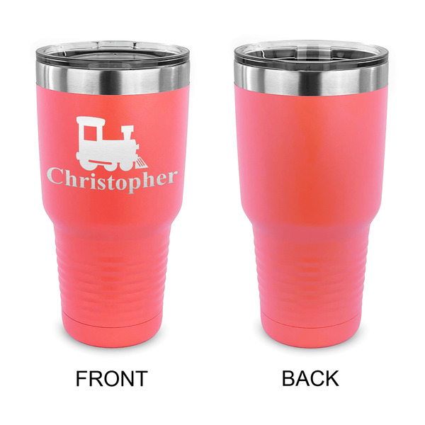 Trains 30 oz Stainless Steel Ringneck Tumblers - Coral - Single Sided - APPROVAL