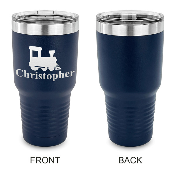 Trains 30 oz Stainless Steel Ringneck Tumblers - Navy - Single Sided - APPROVAL