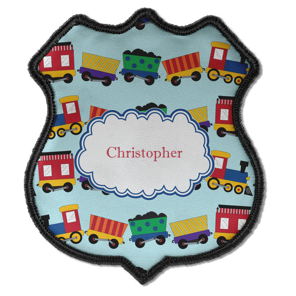 Custom Trains Iron On Shield Patch C w/ Name or Text