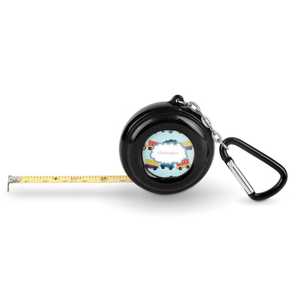 Custom Trains Pocket Tape Measure - 6 Ft w/ Carabiner Clip (Personalized)