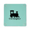 Trains 6" x 6" Teal Leatherette Snap Up Tray - APPROVAL