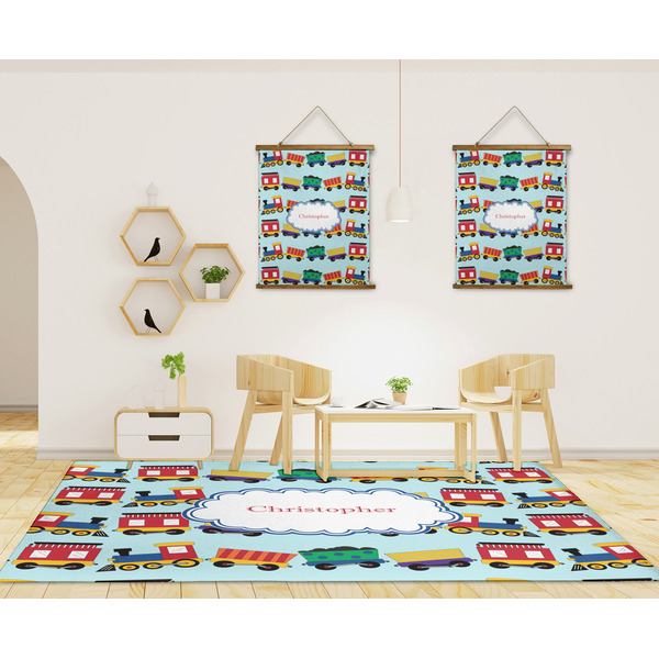 Trains 8'x10' Indoor Area Rugs - IN CONTEXT