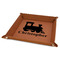 Trains 9" x 9" Leatherette Snap Up Tray - FOLDED