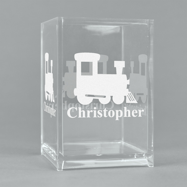 Custom Trains Acrylic Pen Holder (Personalized)
