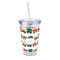 Trains 16oz Double Wall Acrylic Tumbler with Lid & Straw - Full Print (Personalized)