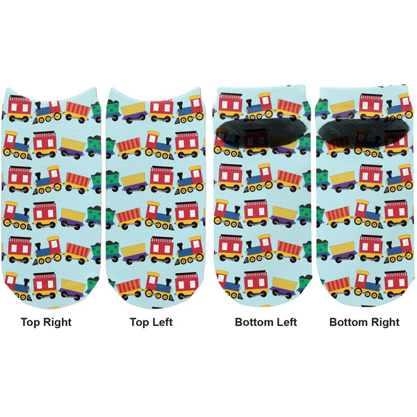 Trains Adult Ankle Socks - Double Pair - Front and Back - Apvl