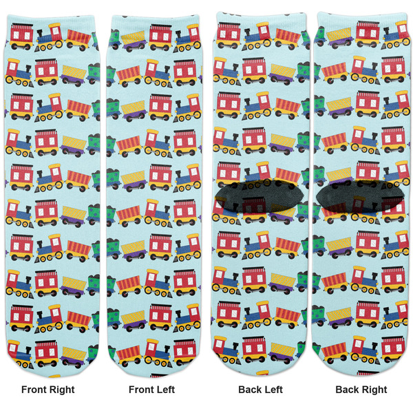 Trains Adult Crew Socks - Double Pair - Front and Back - Apvl