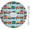 Trains Glass Appetizer / Dessert Plate 8" (Personalized)