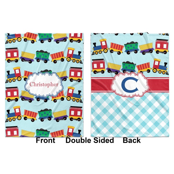 Trains Baby Blanket (Double Sided - Printed Front and Back)