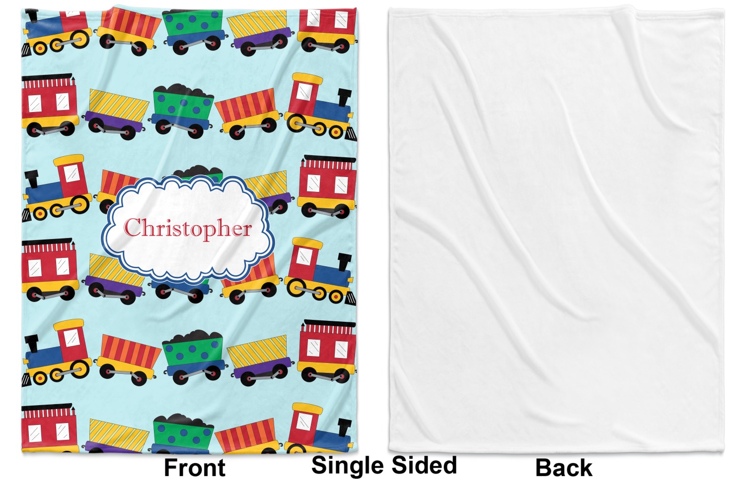 Custom Trains Baby Blanket (Personalized) YouCustomizeIt