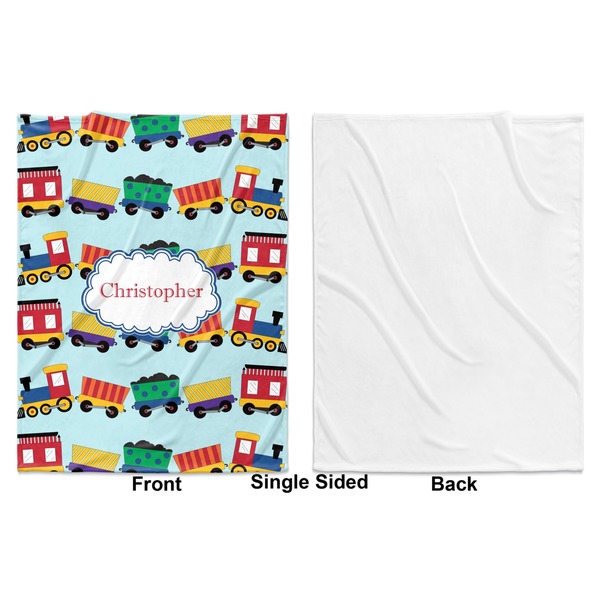 Trains Baby Blanket (Single Side - Printed Front, White Back)