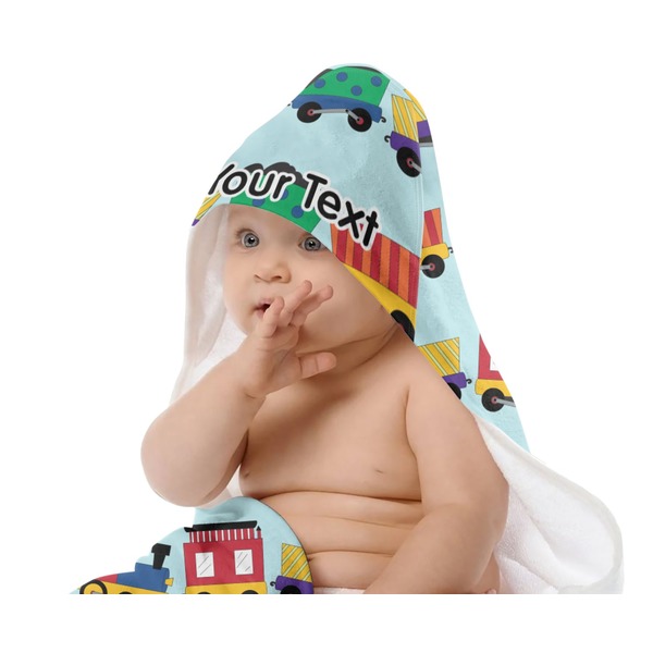 Trains Baby Hooded Towel on Child