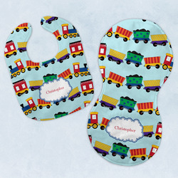 Trains Baby Bib & Burp Set w/ Name or Text