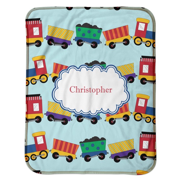 Trains Baby Sherpa Blanket - Flat
