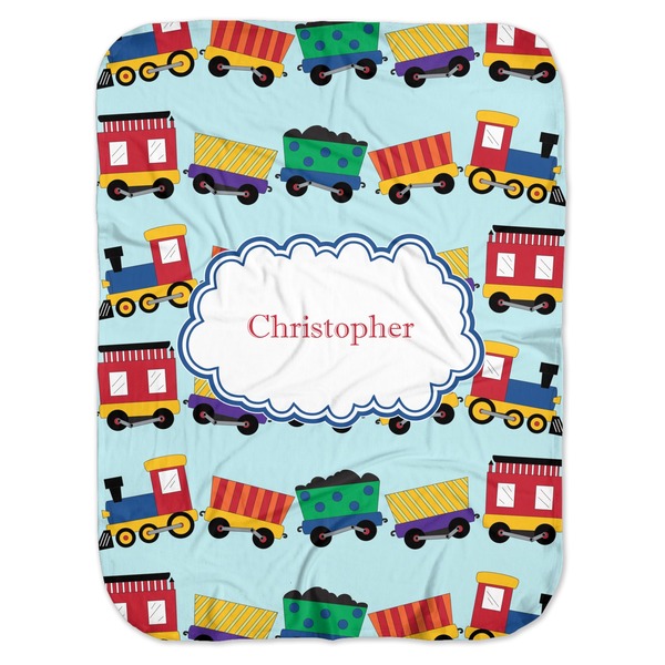 Custom Trains Baby Swaddling Blanket (Personalized)