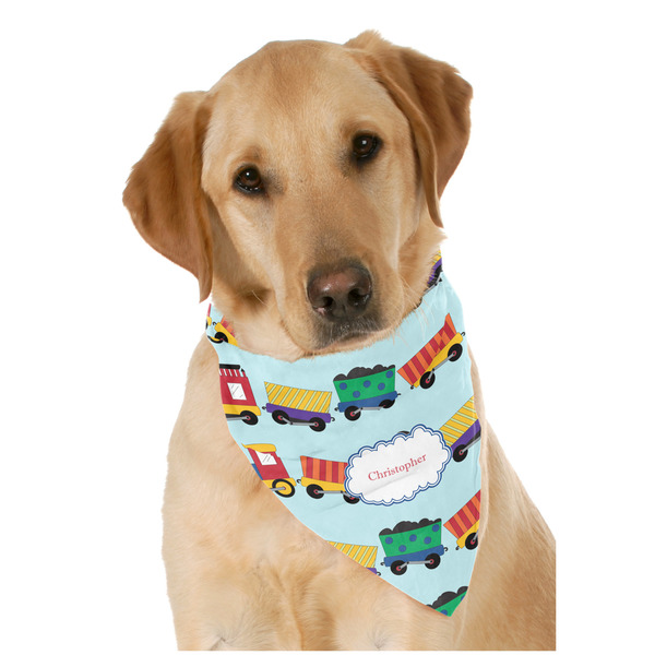 Custom Trains Dog Bandana Scarf w/ Name or Text