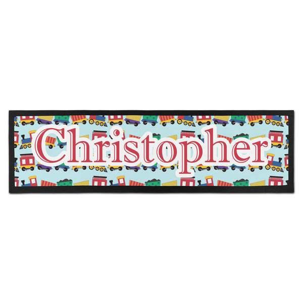 Custom Trains Bar Mat - Large (Personalized)