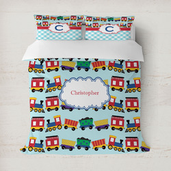 Trains Duvet Cover Set - Full / Queen (Personalized)