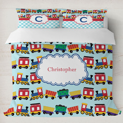 Trains Duvet Cover Set - King (Personalized)