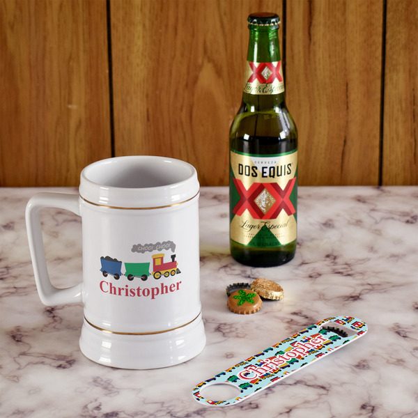 Trains Beer Stein - In Context