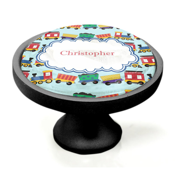 Trains Black Custom Cabinet Knob (Side)