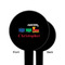 Trains Black Plastic 6" Food Pick - Round - Single Sided - Front & Back