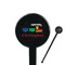 Trains 7" Round Plastic Stir Sticks - Black - Single Sided (Personalized)