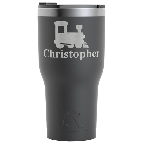 Custom Trains RTIC Tumbler - Black - Engraved Front (Personalized)