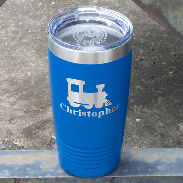 Trains Blue Polar Camel Tumbler - 20oz - Angled