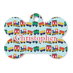 Trains Bone Shaped Dog ID Tag (Personalized)
