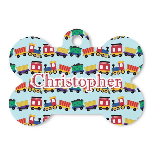 Custom Trains Bone Shaped Dog ID Tag - Large (Personalized)
