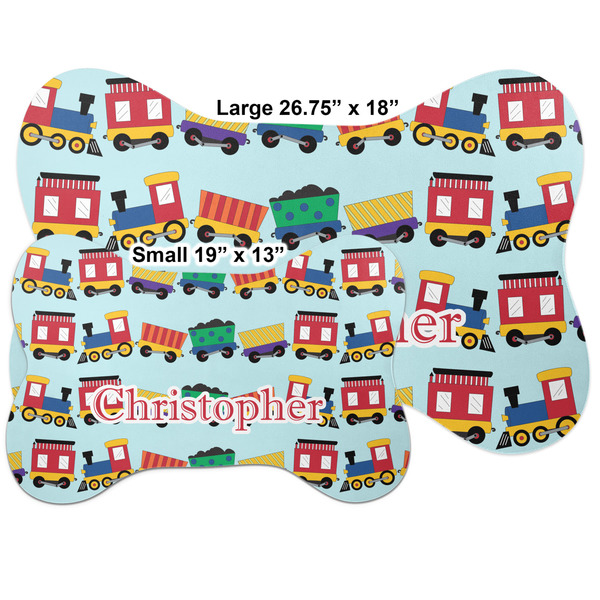 Trains Bone Shaped Mat Comparison