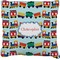 Trains Faux-Linen Throw Pillow 16" (Personalized)