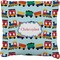 Trains Faux-Linen Throw Pillow 18" (Personalized)