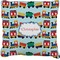 Trains Faux-Linen Throw Pillow 26" (Personalized)