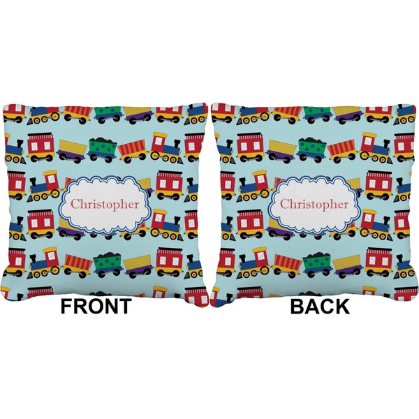 Trains Burlap Pillow Approval