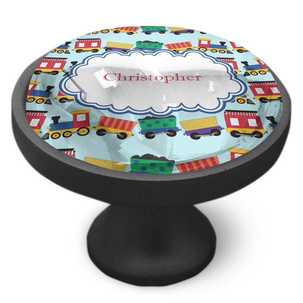 Trains Cabinet Knob - Black - Side