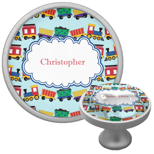 Custom Trains Cabinet Knob (Silver) (Personalized)