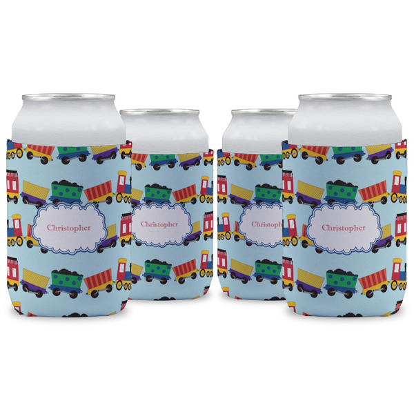 Custom Trains Can Cooler (12 oz) - Set of 4 w/ Name or Text
