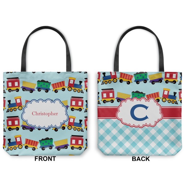 Trains Canvas Tote - Front and Back