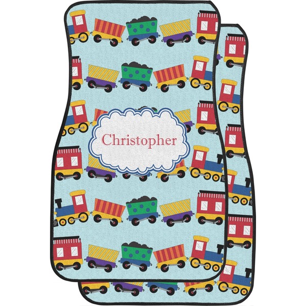 Custom Trains Car Floor Mats (Front Seat) (Personalized)