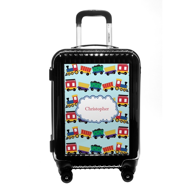 Custom Trains Carry On Hard Shell Suitcase (Personalized)