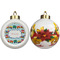 Trains Ceramic Christmas Ornament - Poinsettias (APPROVAL)