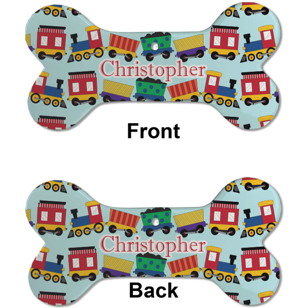 Trains Ceramic Flat Ornament - Bone Front & Back (APPROVAL)