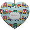 Trains Ceramic Flat Ornament - Heart (Front)